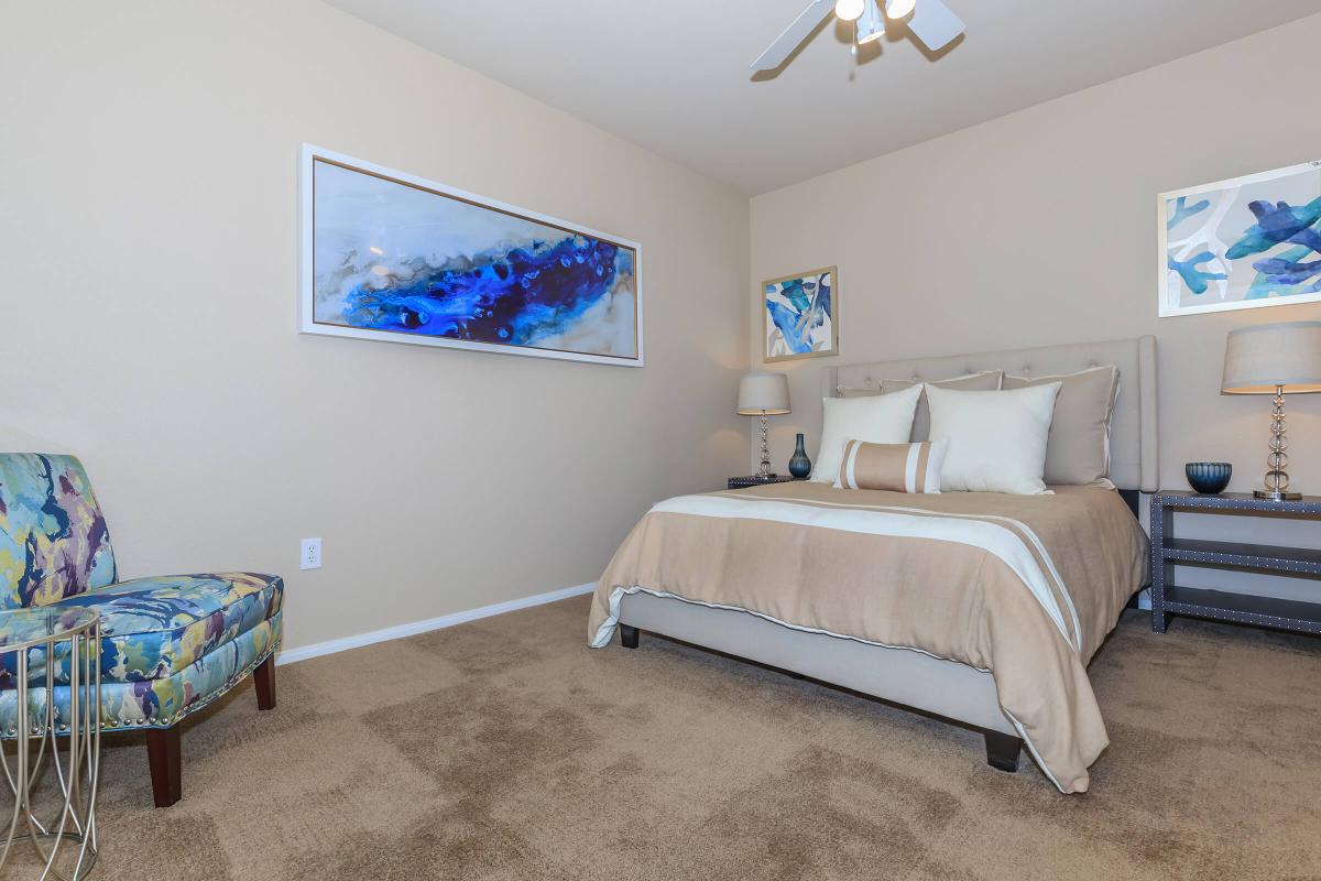 Belmont Cozy and Plush Bedroom at The Equestrian on Eastern Apartments in Henderson, NV