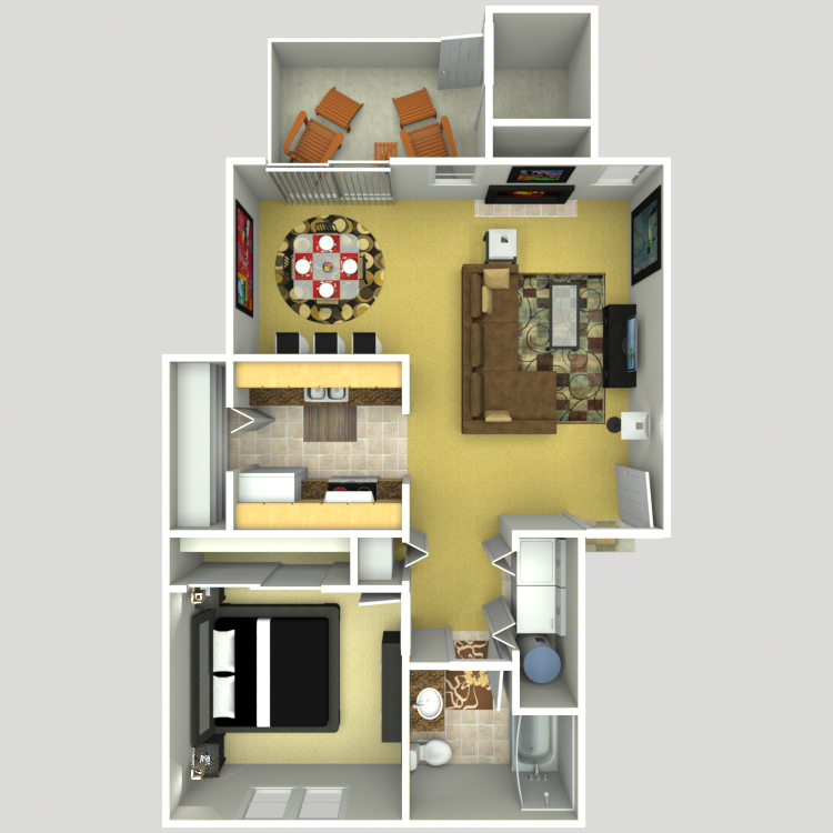 Floor plan image of 1 Bed 1 Bath