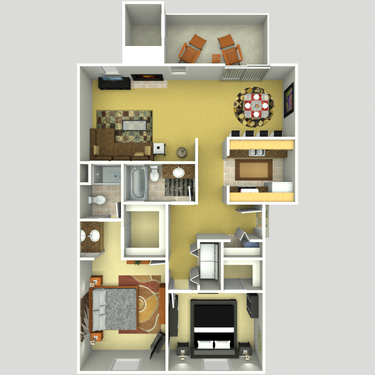 Floor plan image of 2 Bed 2 Bath