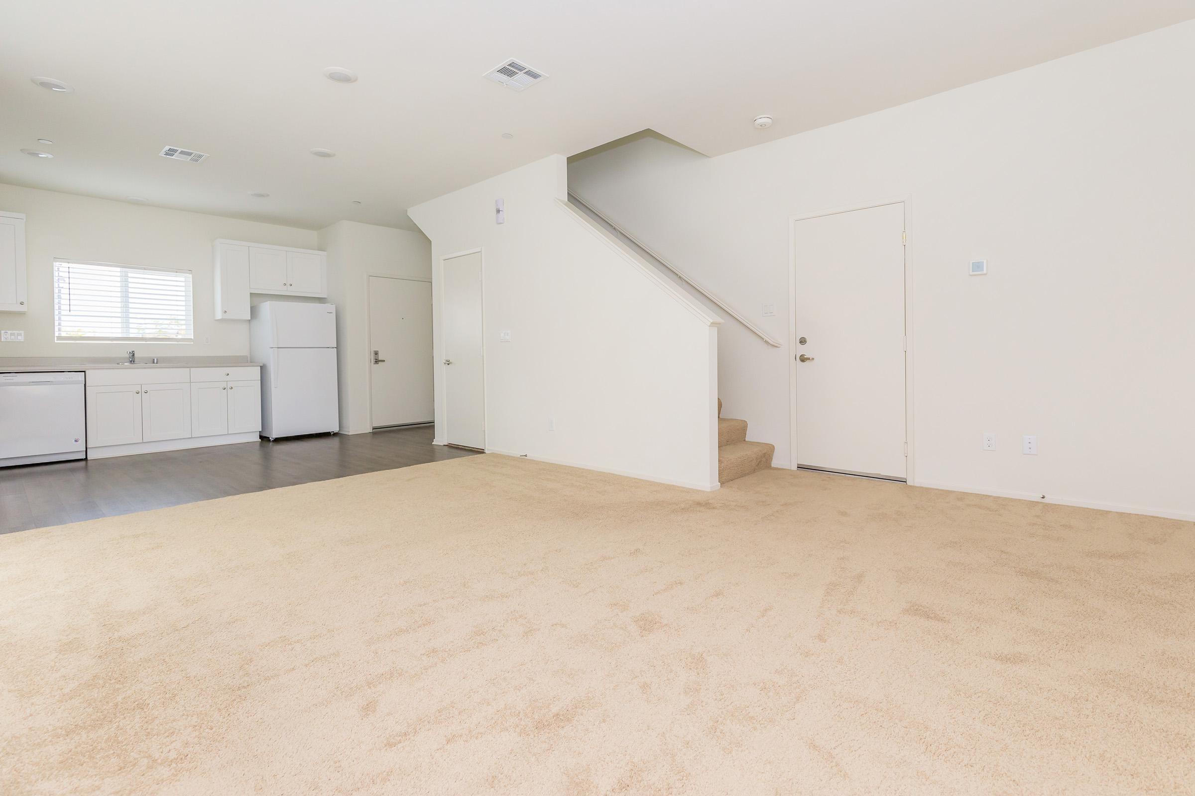 Living room with stairs