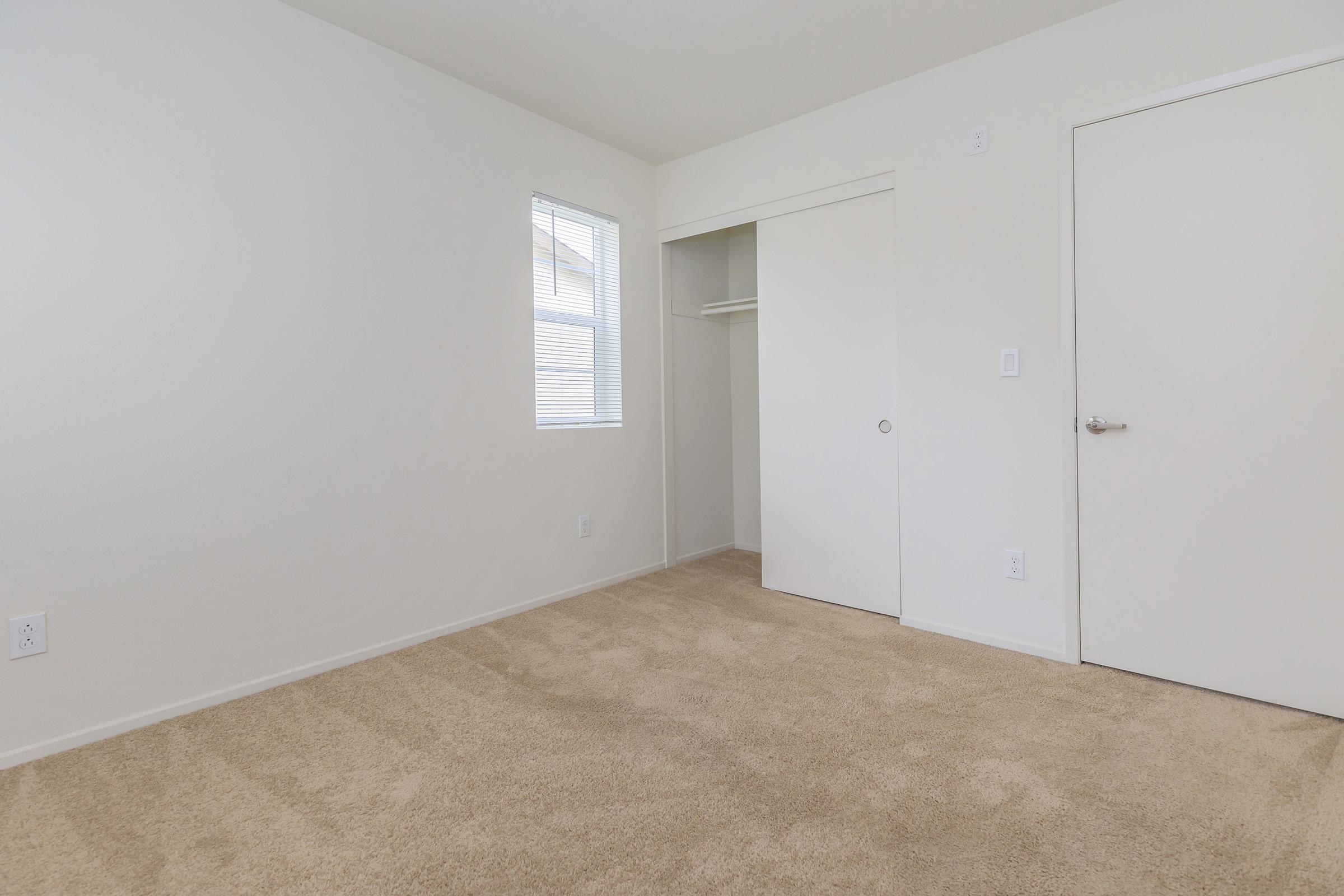 Vacant bedroom with a closet