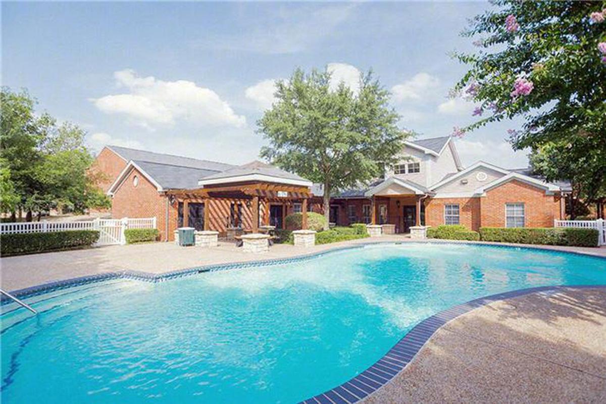 a small house in a pool of water