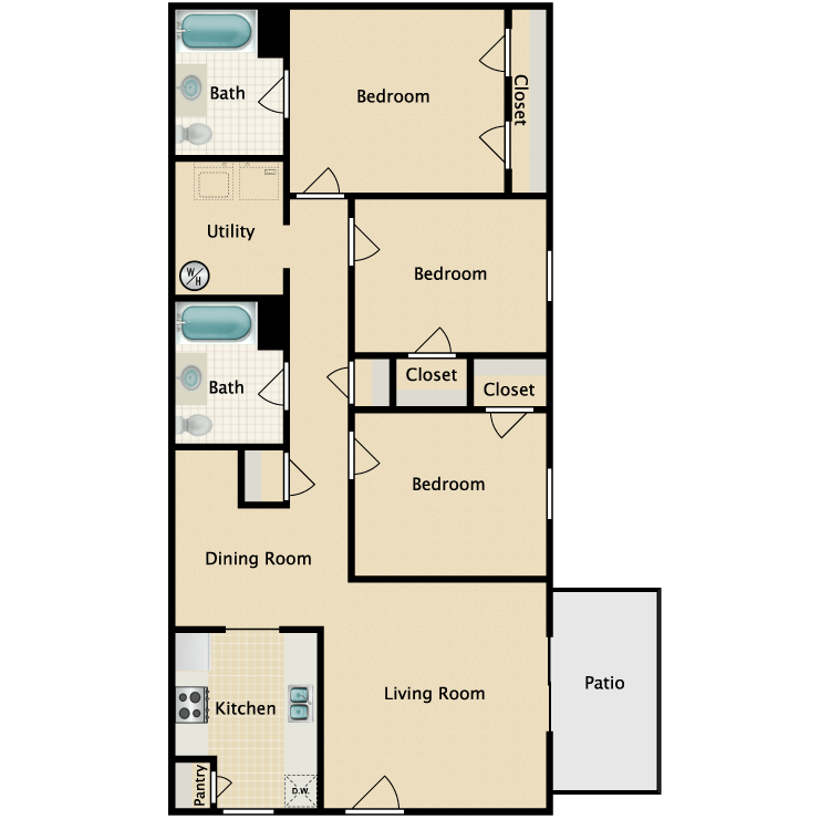 Floor plan image of 3/2R