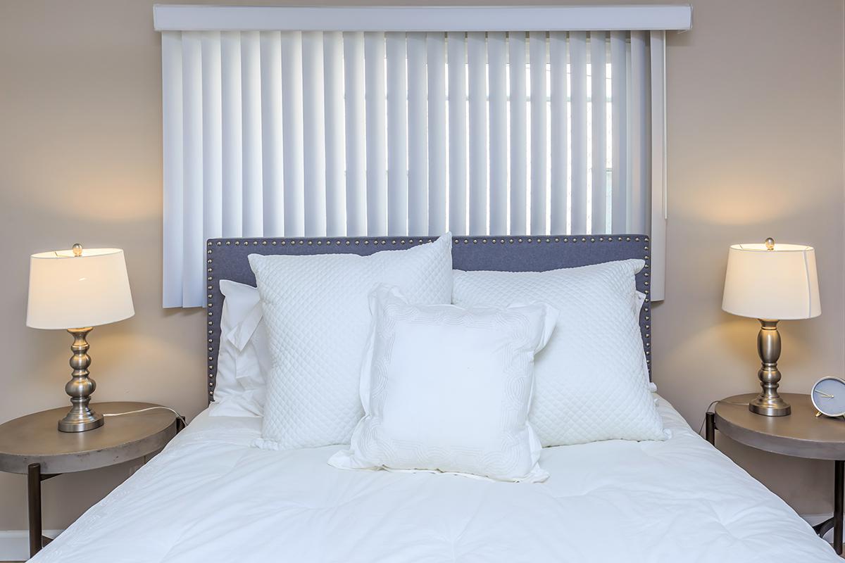 Vertical blinds are provided in the bedrooms here at Flats on Elk