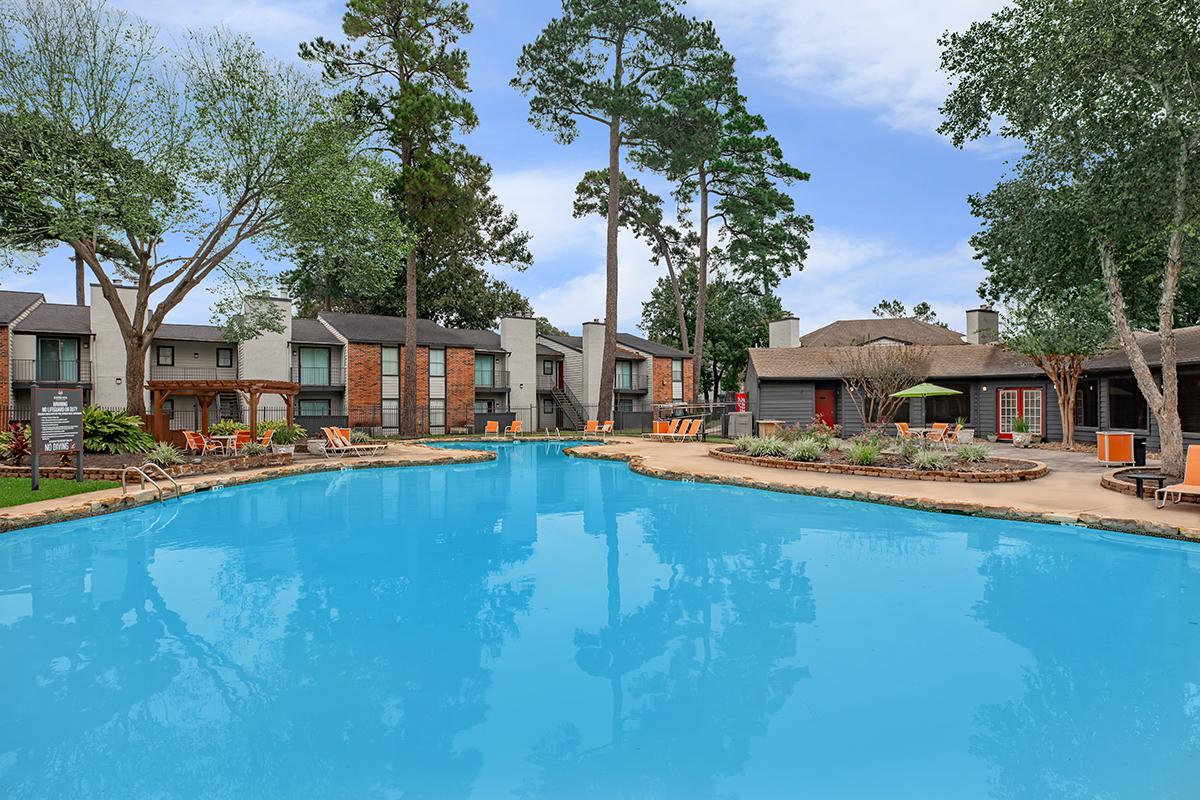 a small house in a pool of water