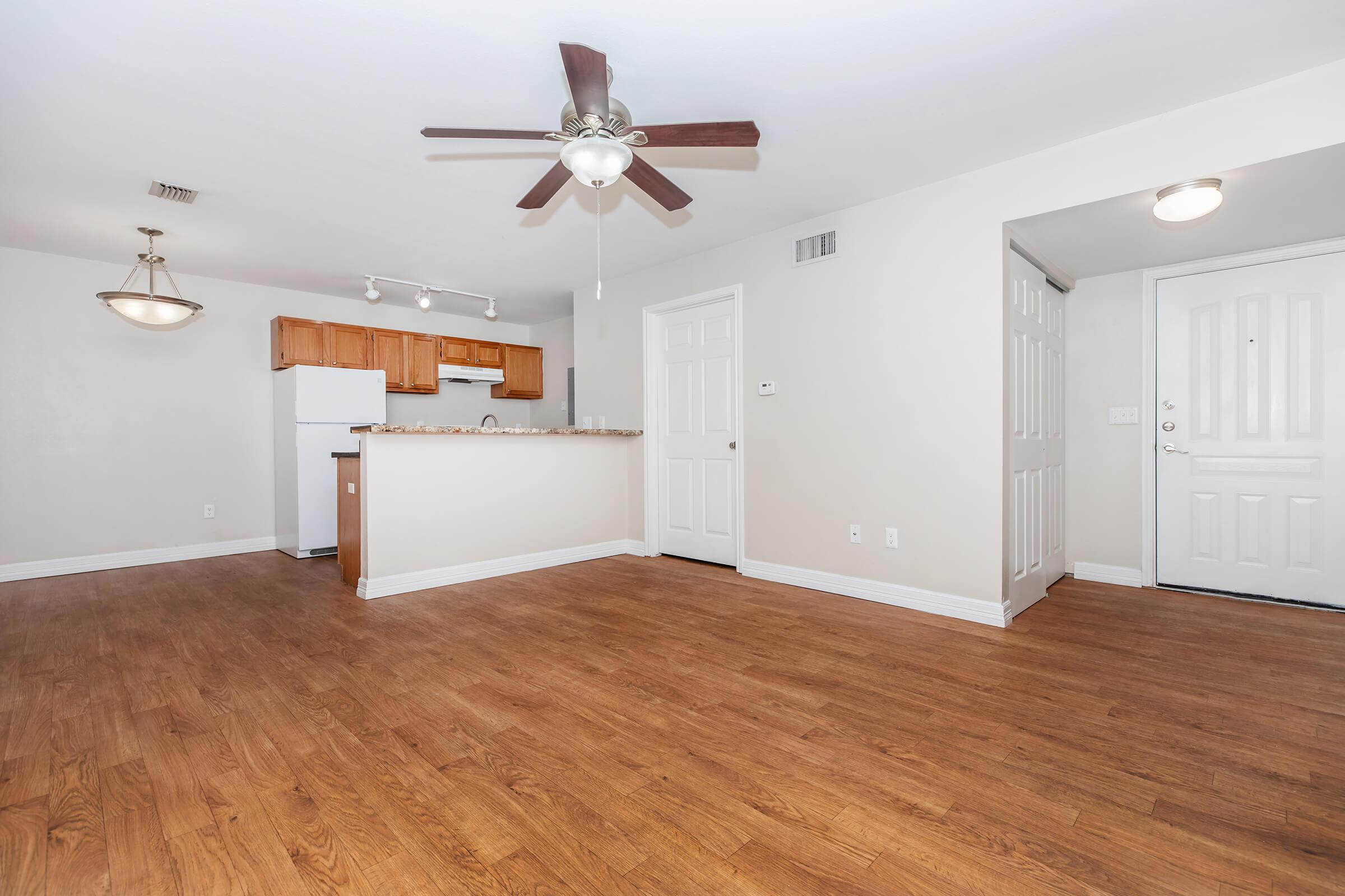 a room with a wood floor