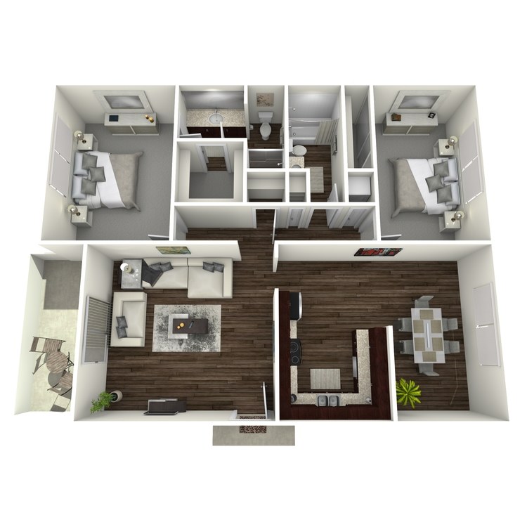 Floor plan image of 2 Bed 2 Bath