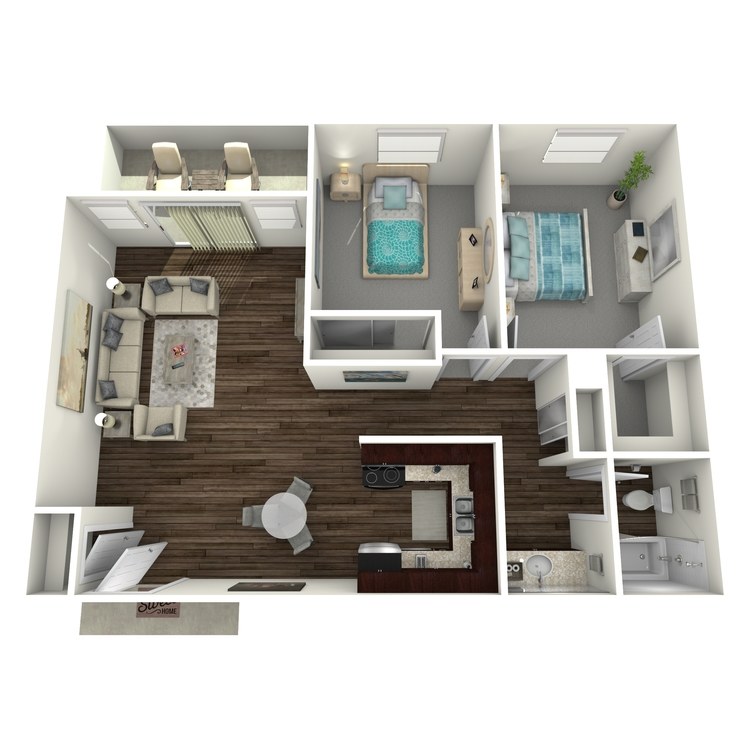 Floor plan image of 2 Bed 1 Bath