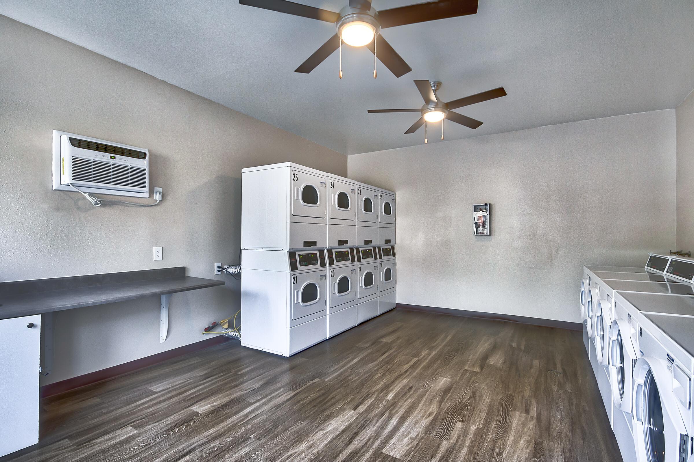 Washer and dryers in community laundry room