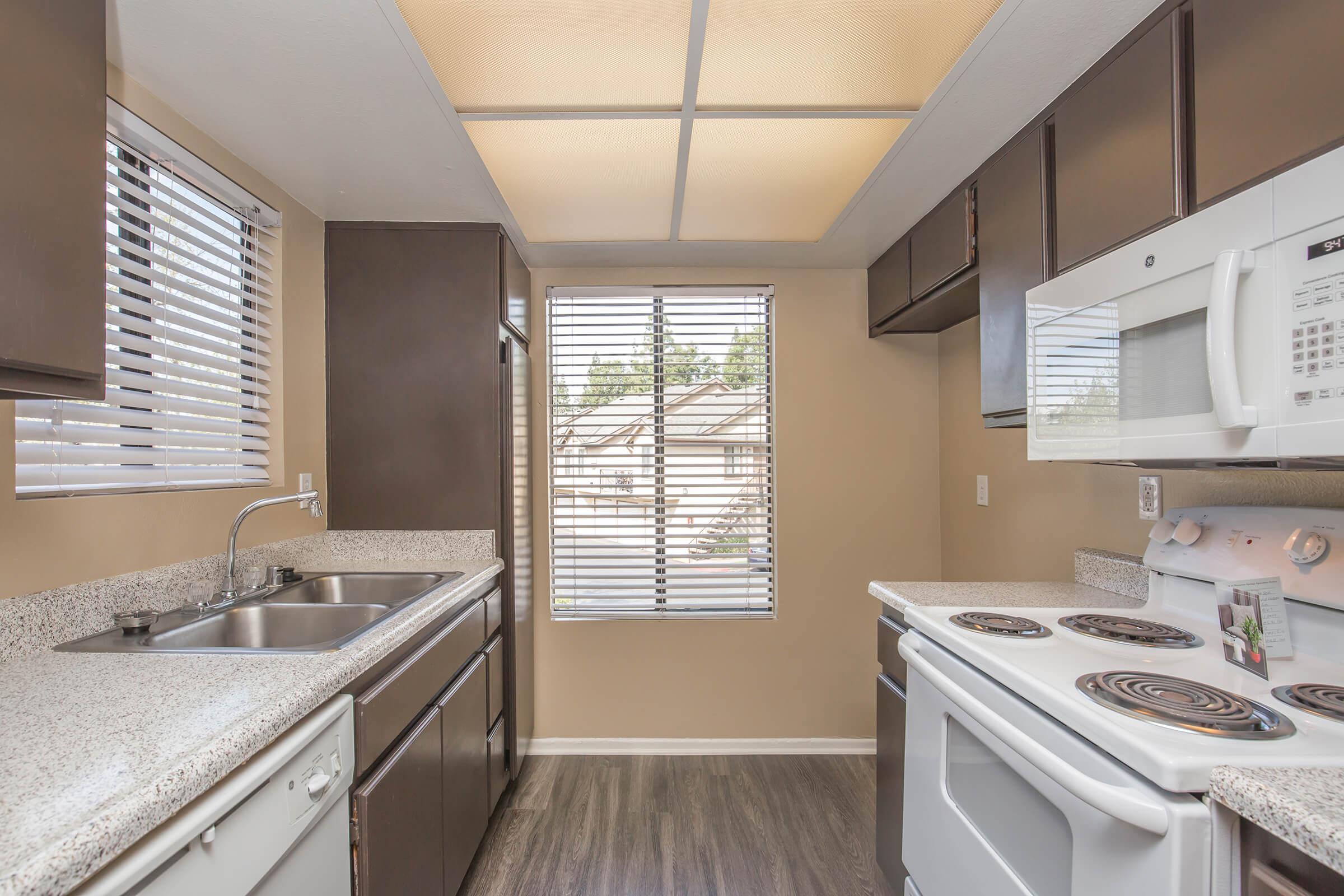 Kitchen with white appliances