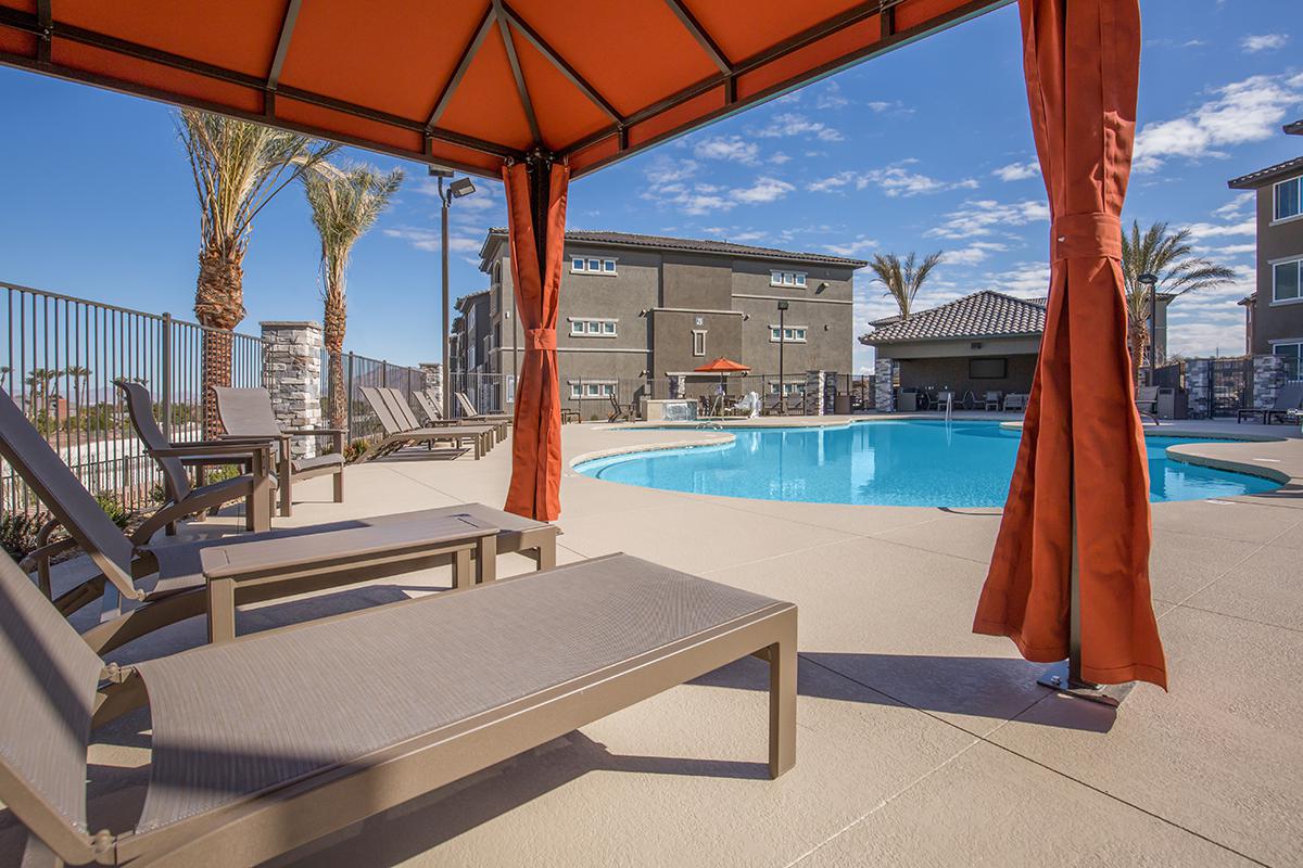 Poolside Cabanas at The Passage Apartments in Henderson, NV