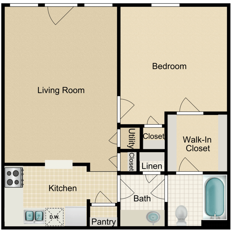 Floor plan image of Deer Island