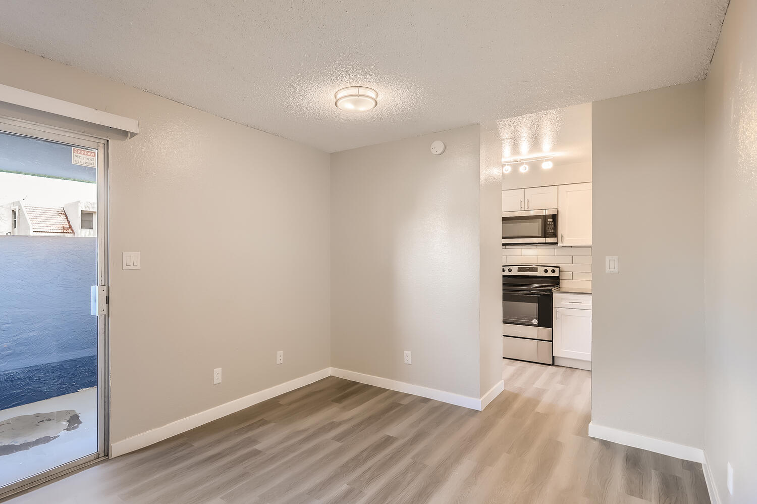 a room with a wood floor