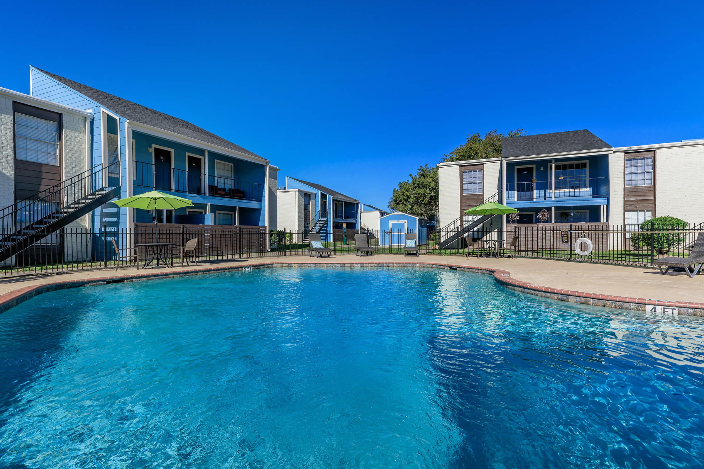 a small house in a pool of water