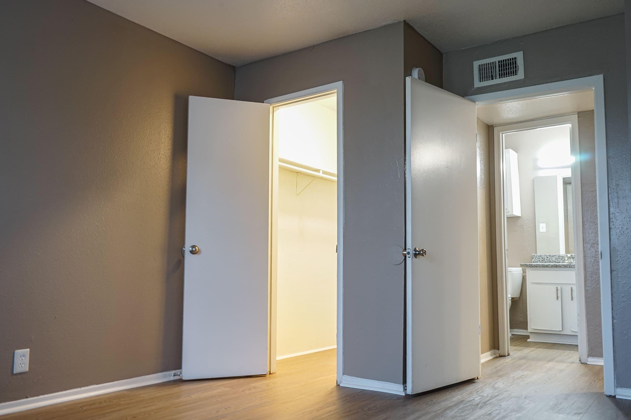 a double door in a room