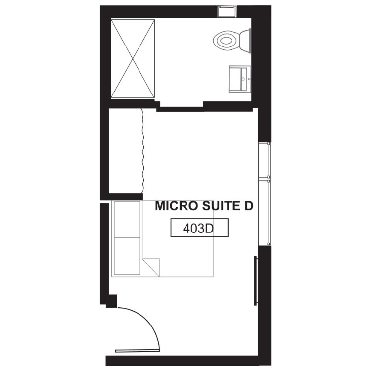 M5 - Coliving Micro-Studio w/Bath, a studio 1 bathroom floor plan. for unit 403D