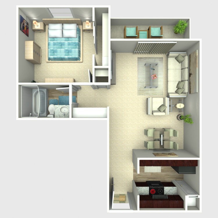 Floor plan image of 1 Bed 1 Bath Flat