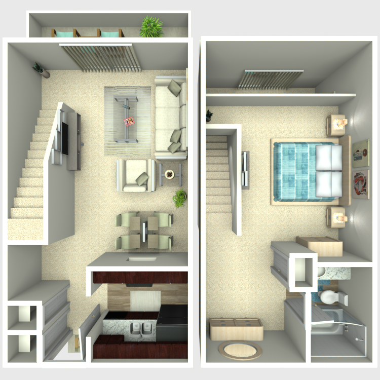 Floor plan image of 1 Bed 1 Bath Loft