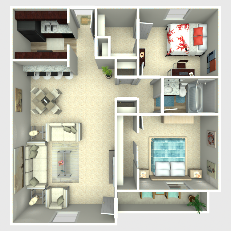 Floor plan image of 2 Bed 1 Bath