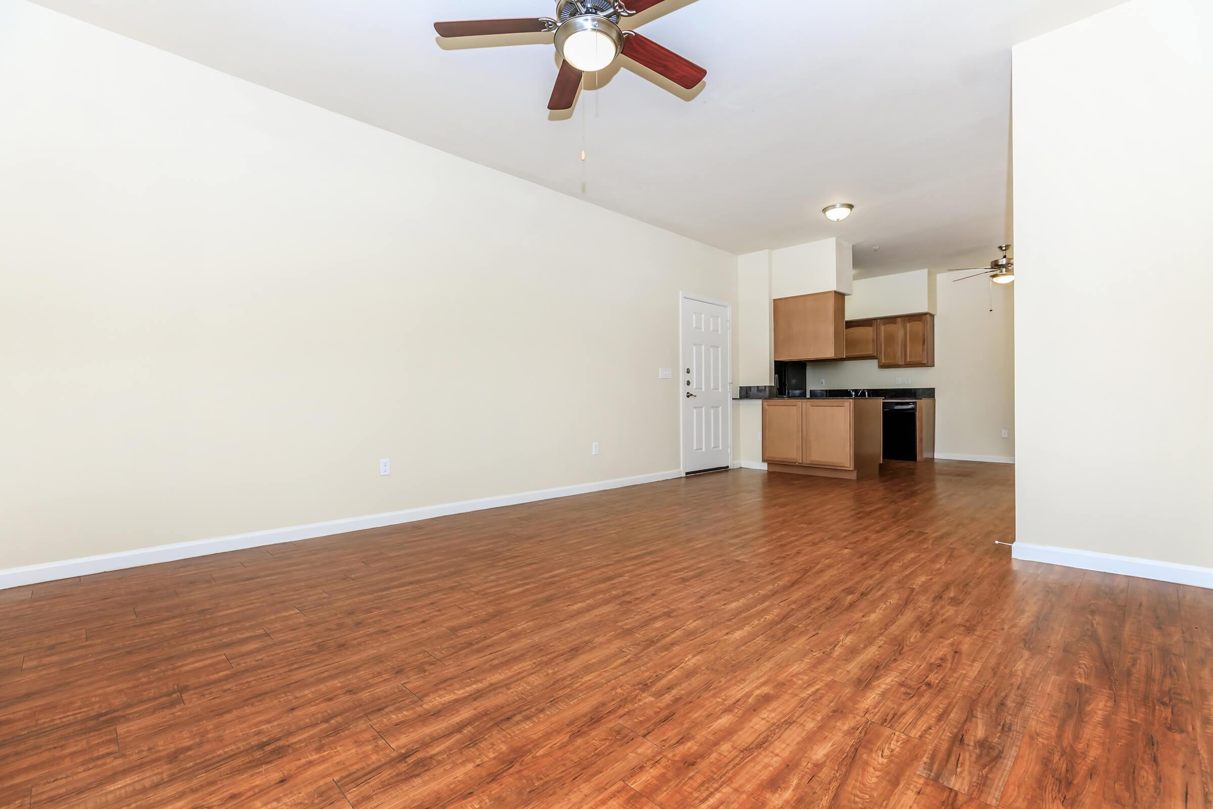 a room with a wood floor