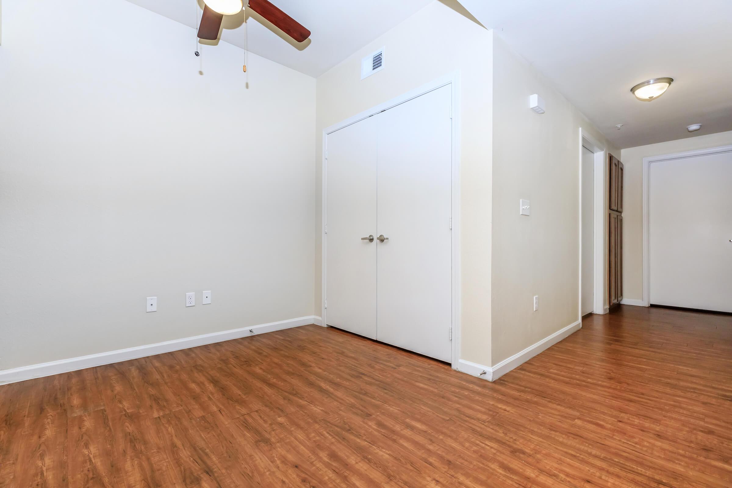 a room with a wood floor