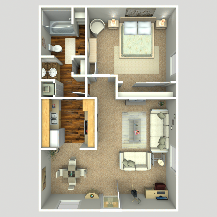 Floor plan image of One Bedroom