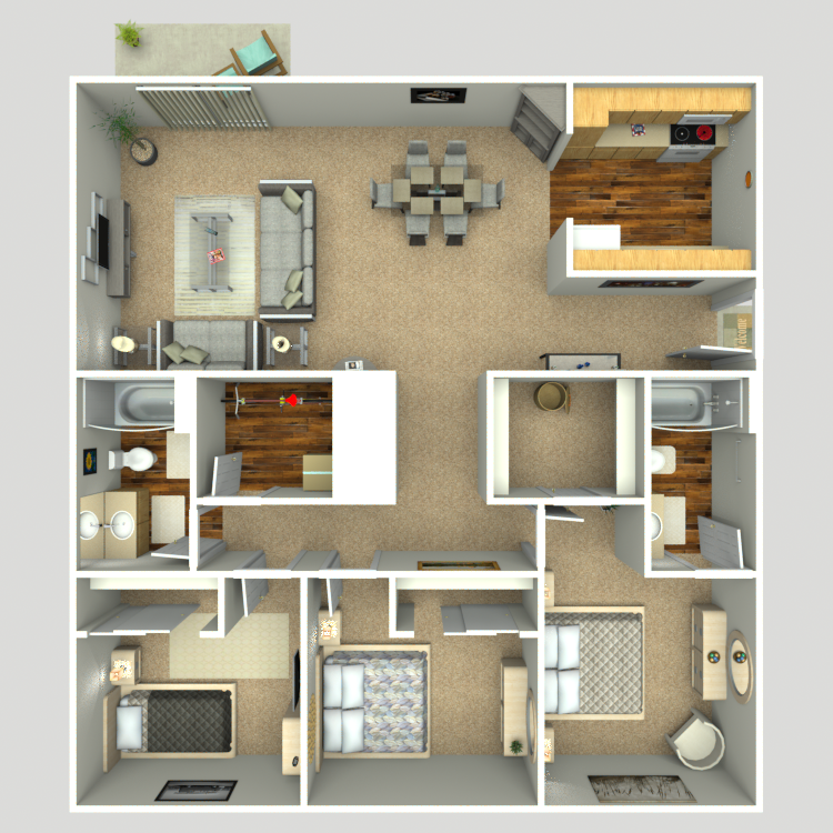 Floor plan image of Three Bedroom
