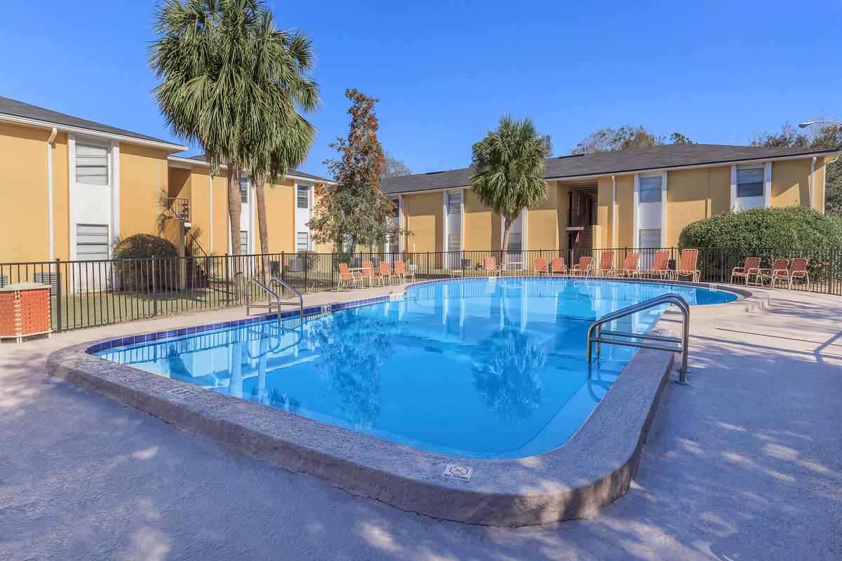 Relax pool side here at Riverview Apartments in Jacksonville, Florida