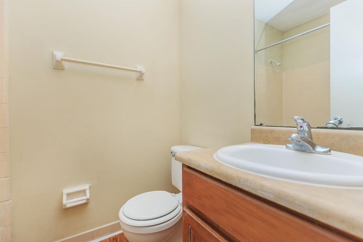 a white sink sitting under a mirror