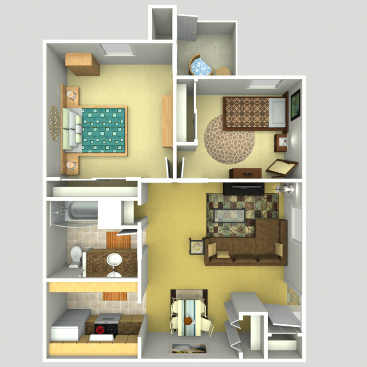 Floor plan image of 2 Bed 1 Bath