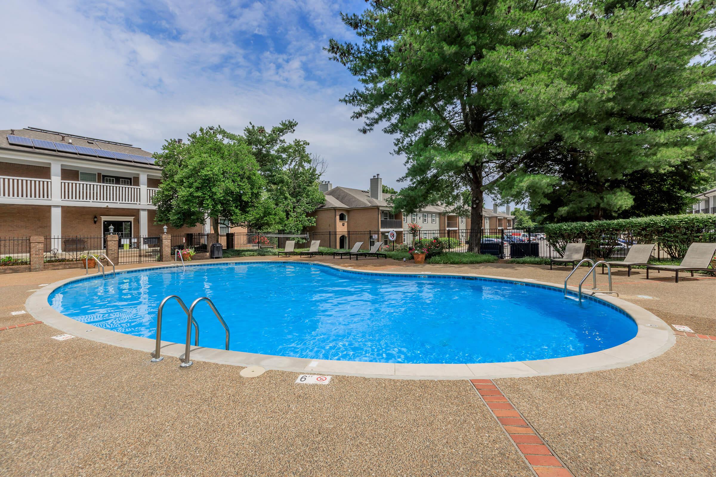 a blue pool of water