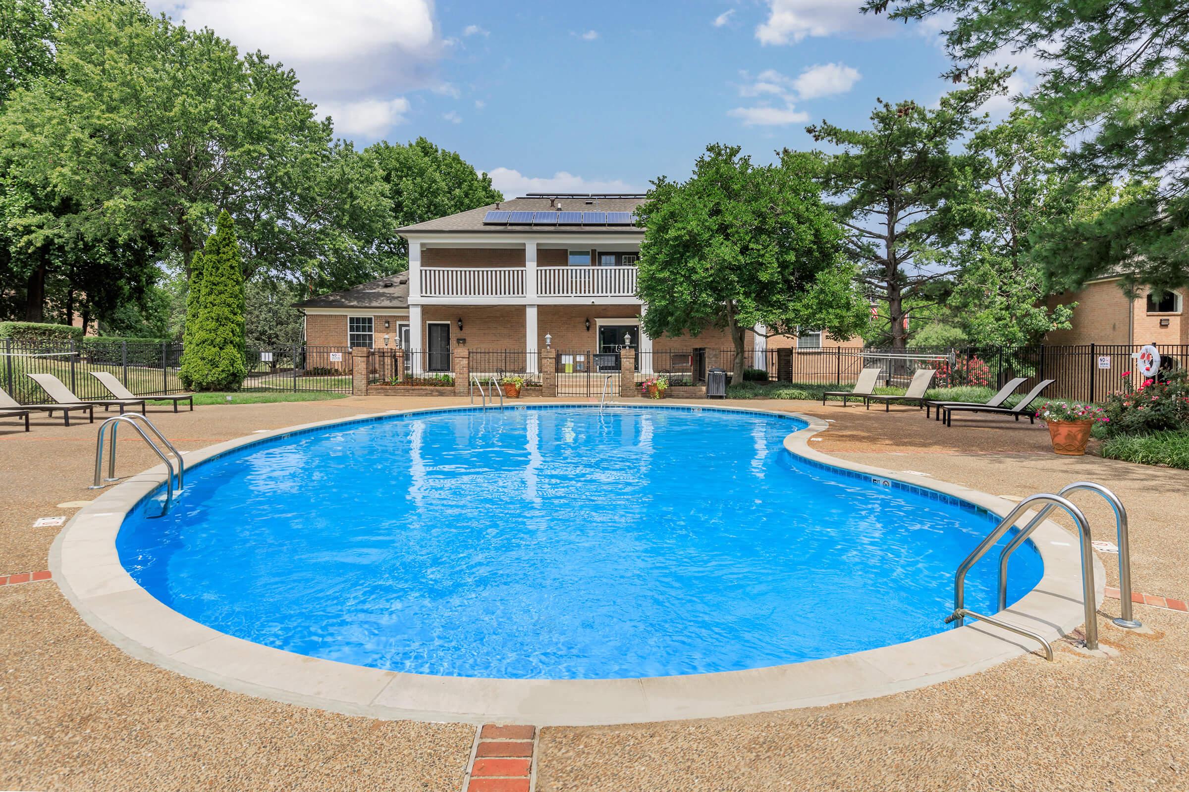 a blue pool of water