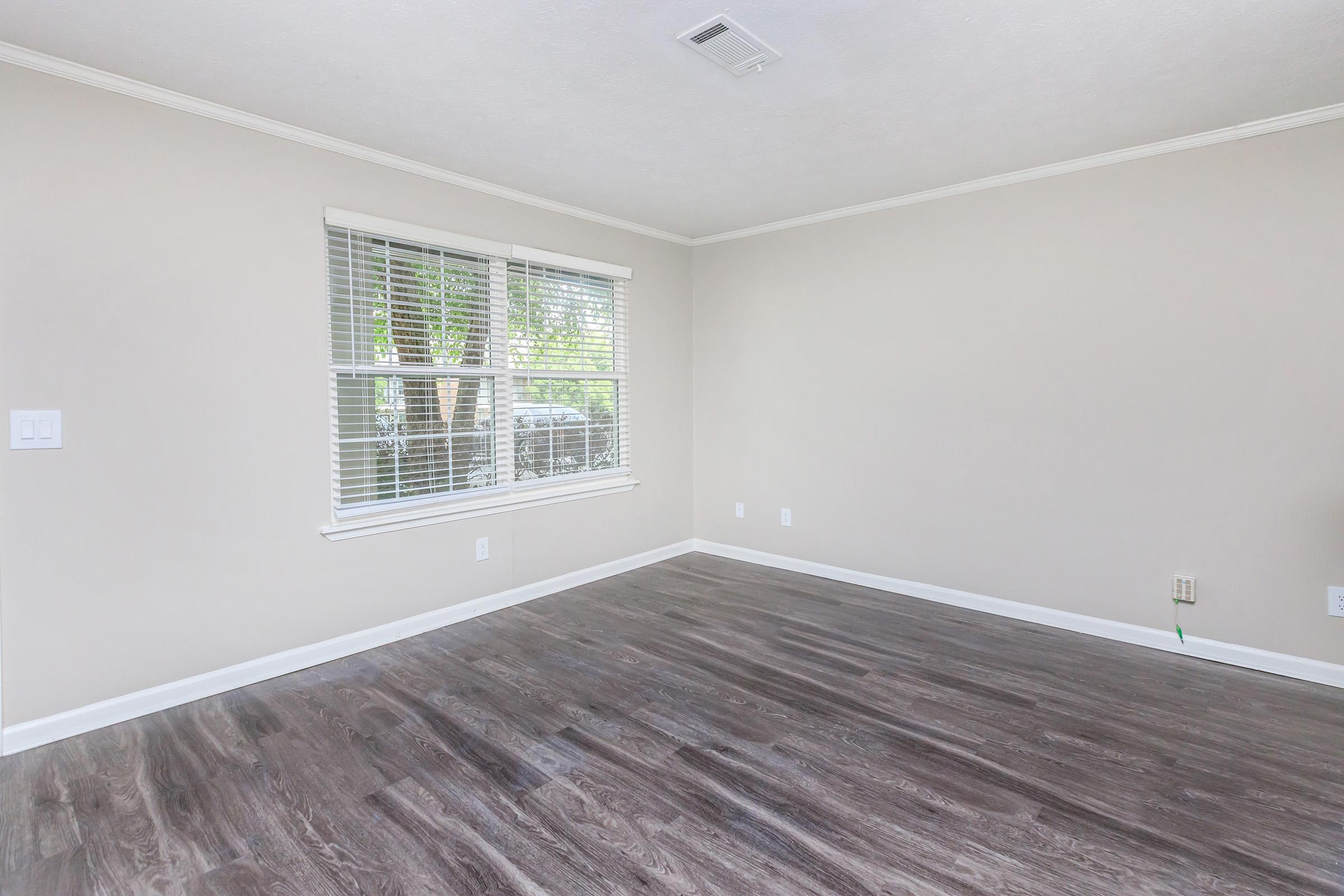 a room with a large window