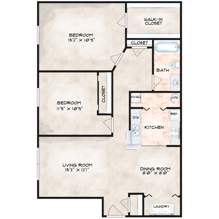 Floor plan image of Two Bedroom
