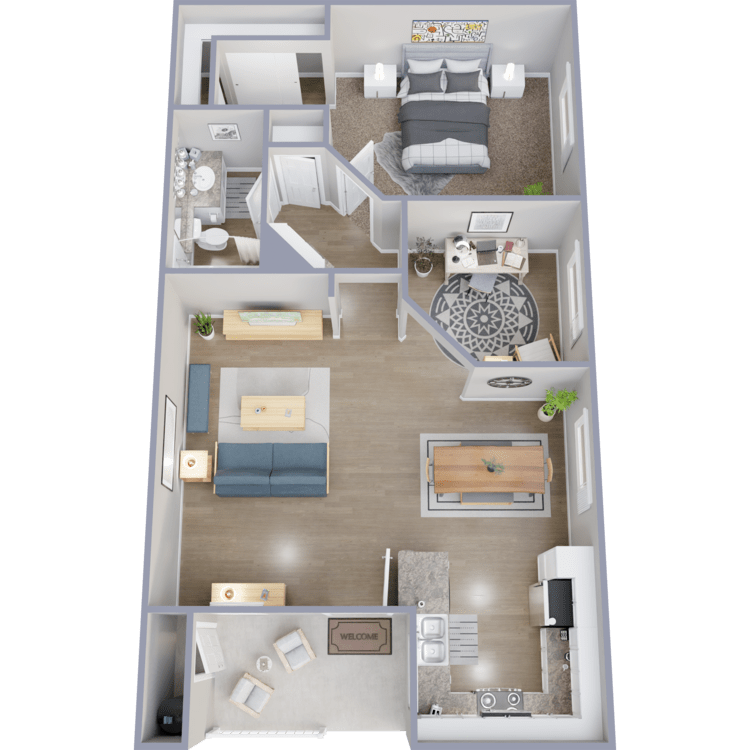 Laguna, a 1 bedroom 1 bathroom floor plan.