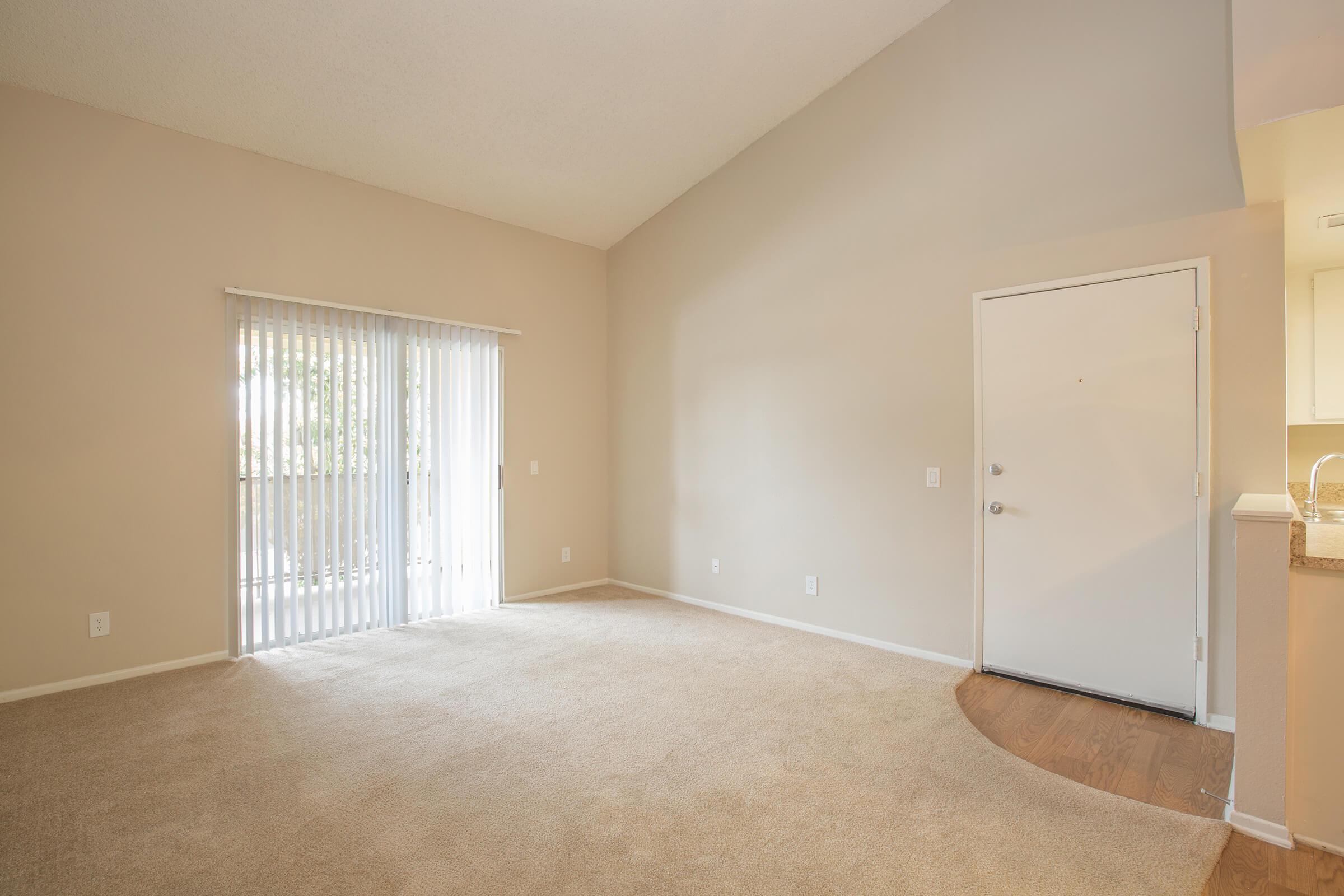 Living room with sliding glass doors