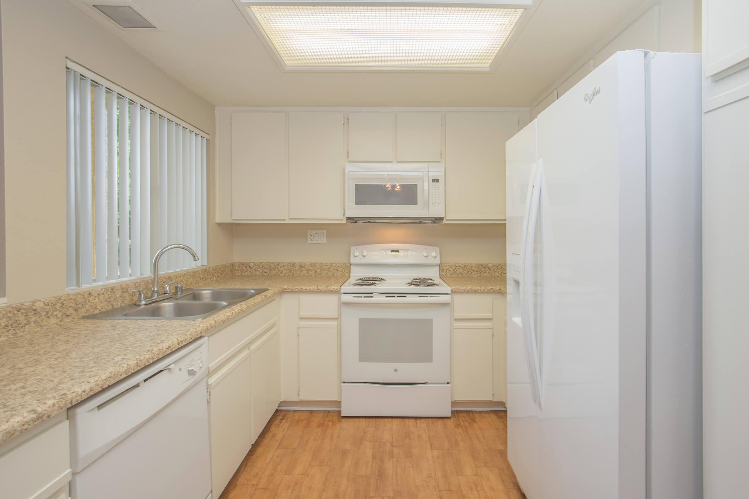 Kitchen with white appliances