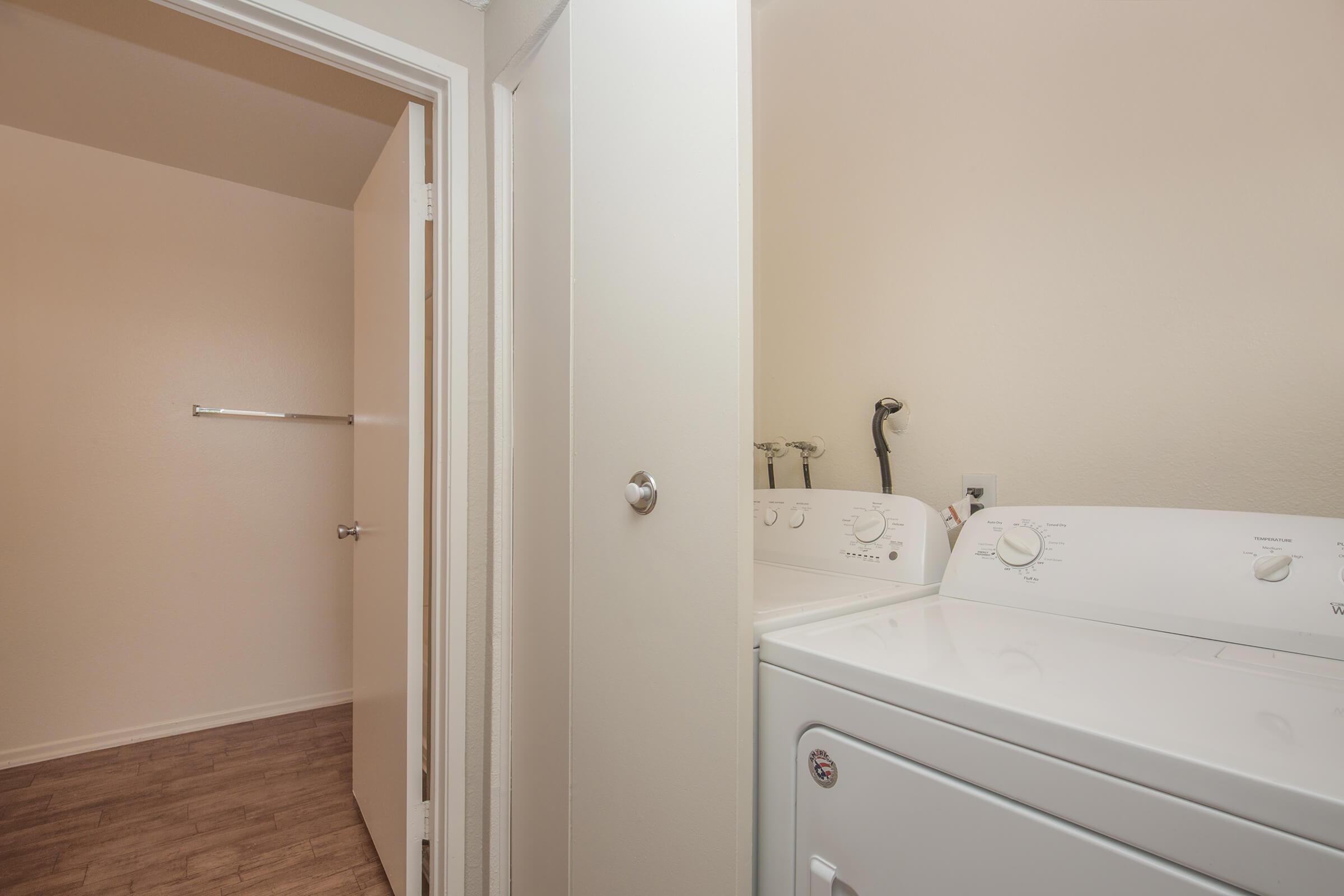 Washer and dryer in laundry closet