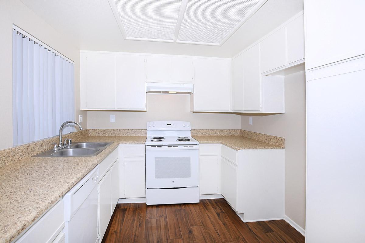 Kitchen with white cabinets