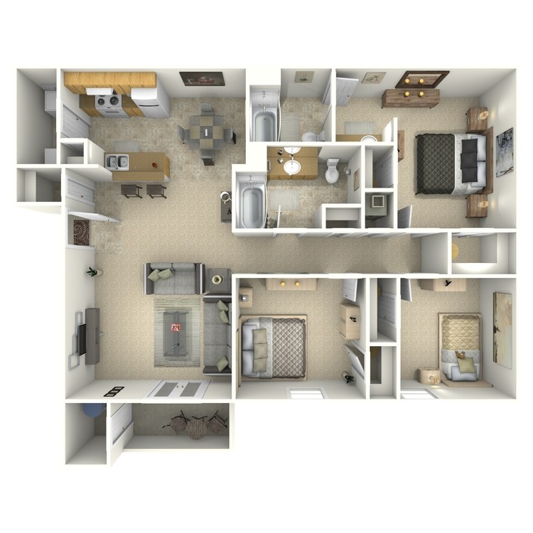 Floor plan image of 3 Bed 2 Bath