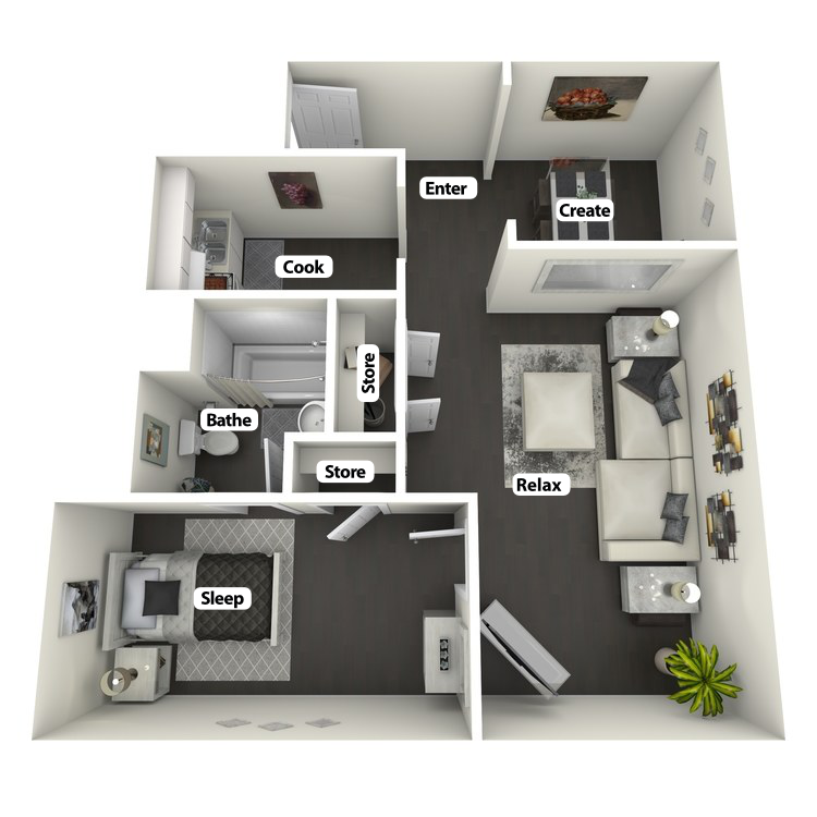 Floor plan image of Vonnegut Suite