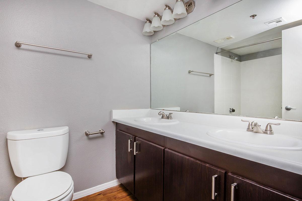a white sink sitting under a mirror