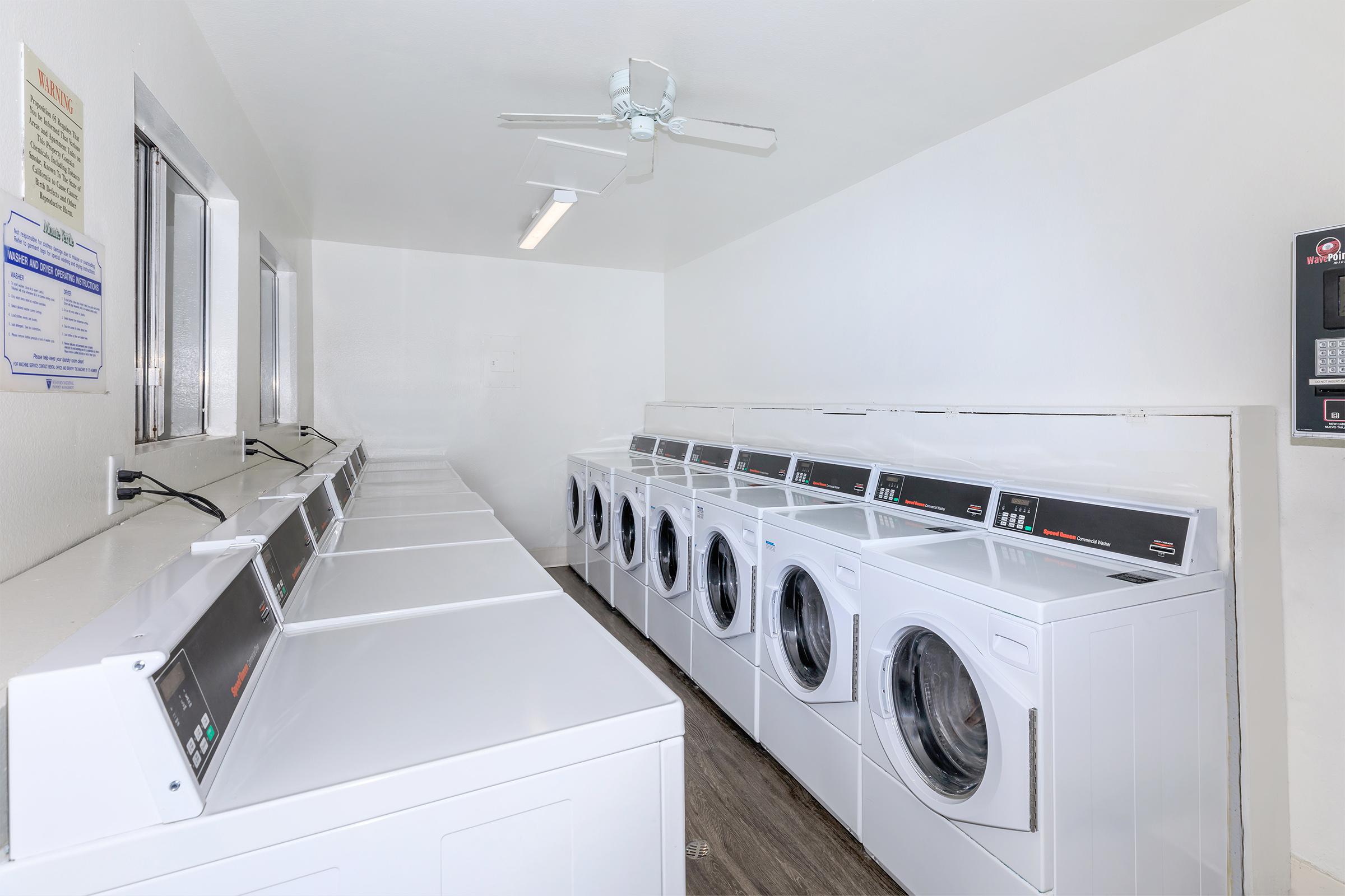 Washer and dryers in community laundry room