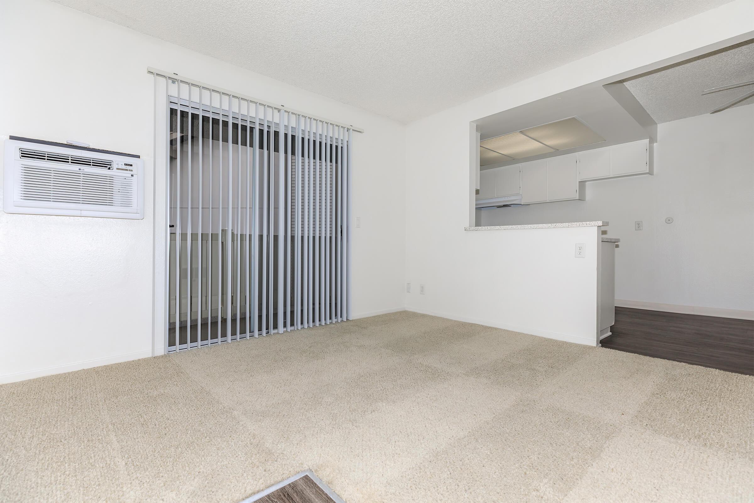 Living room with sliding glass doors