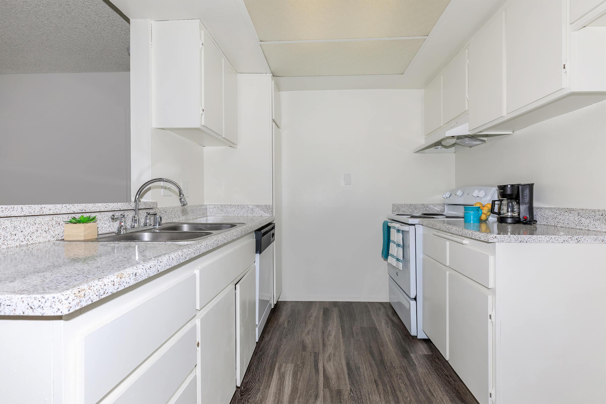 Kitchen with white appliances