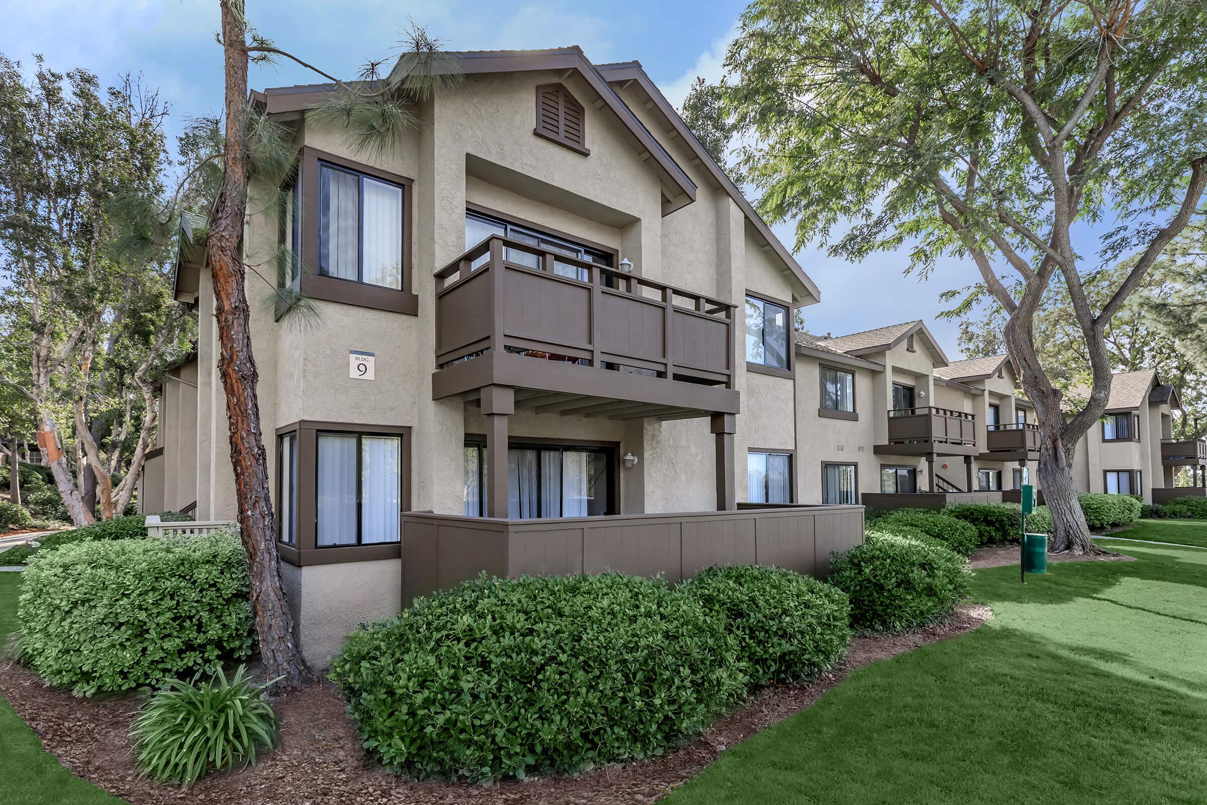 Spring Lakes Apartment Homes community building with fenced in balcony