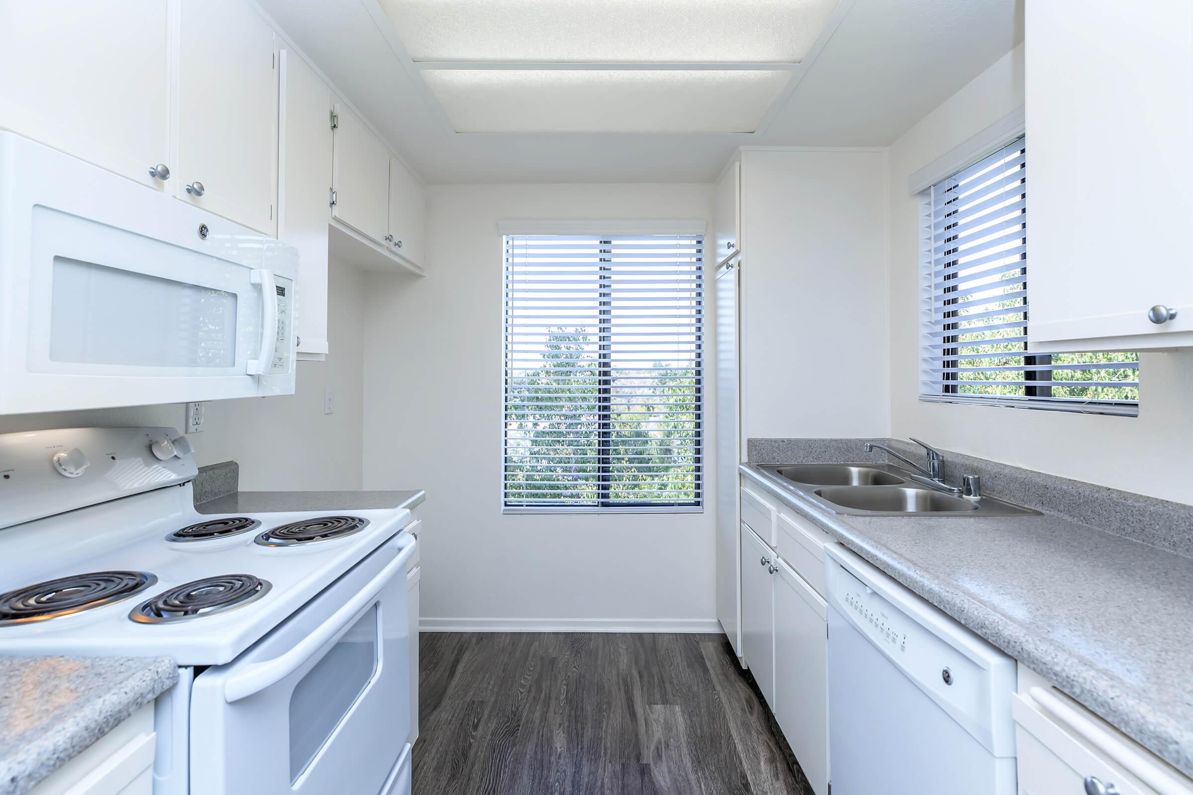 Kitchen with white appliances