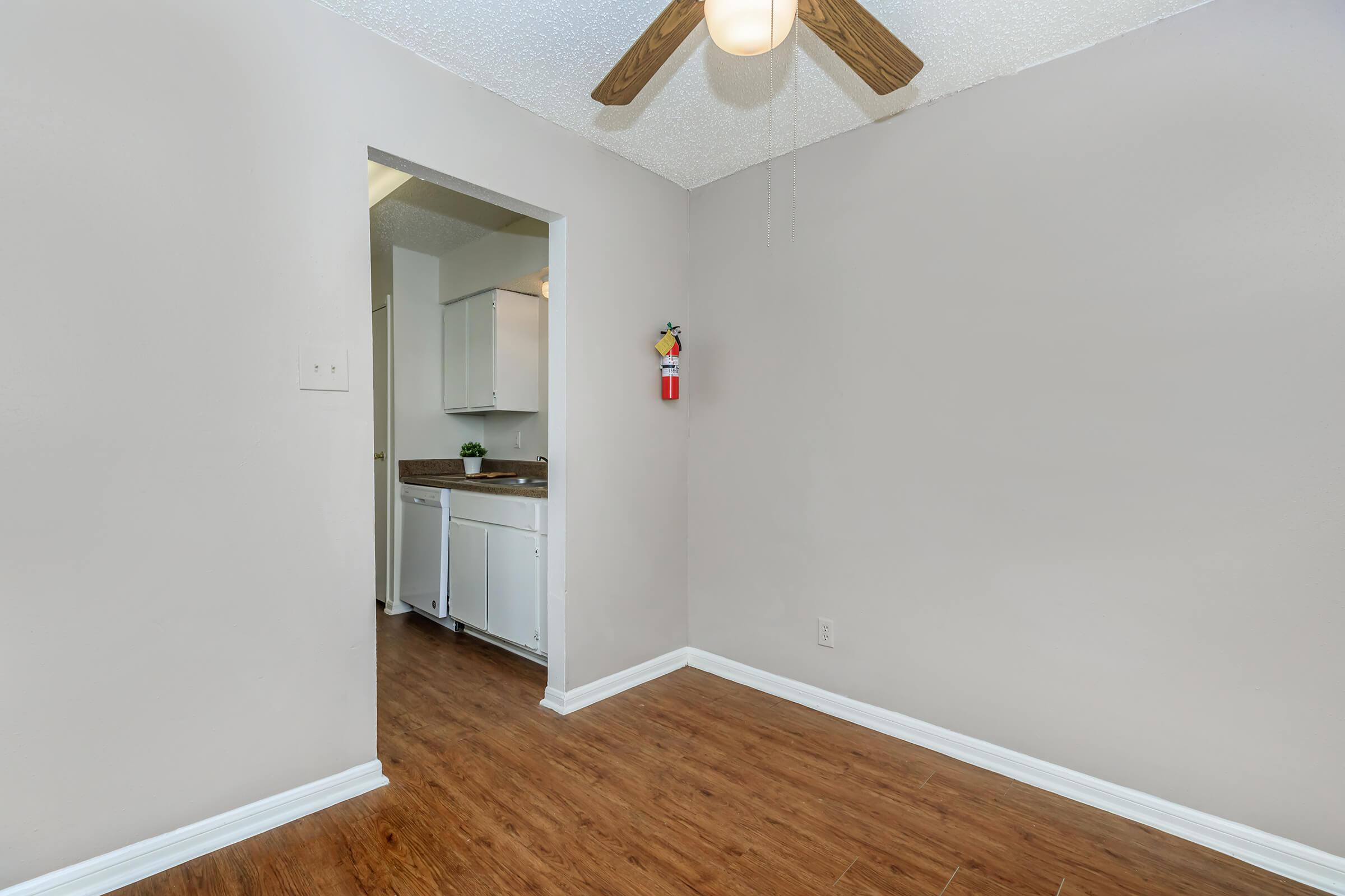 a refrigerator in a small room