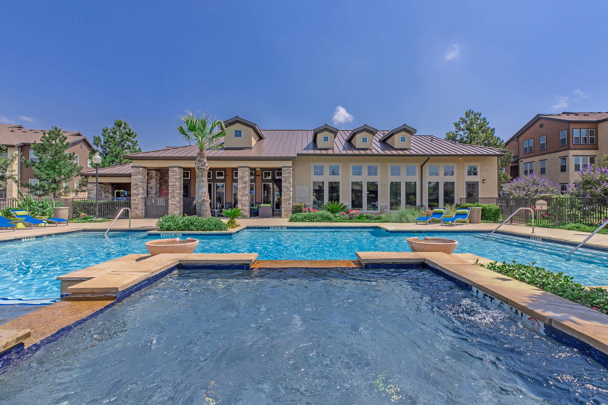 a small house in a pool of water