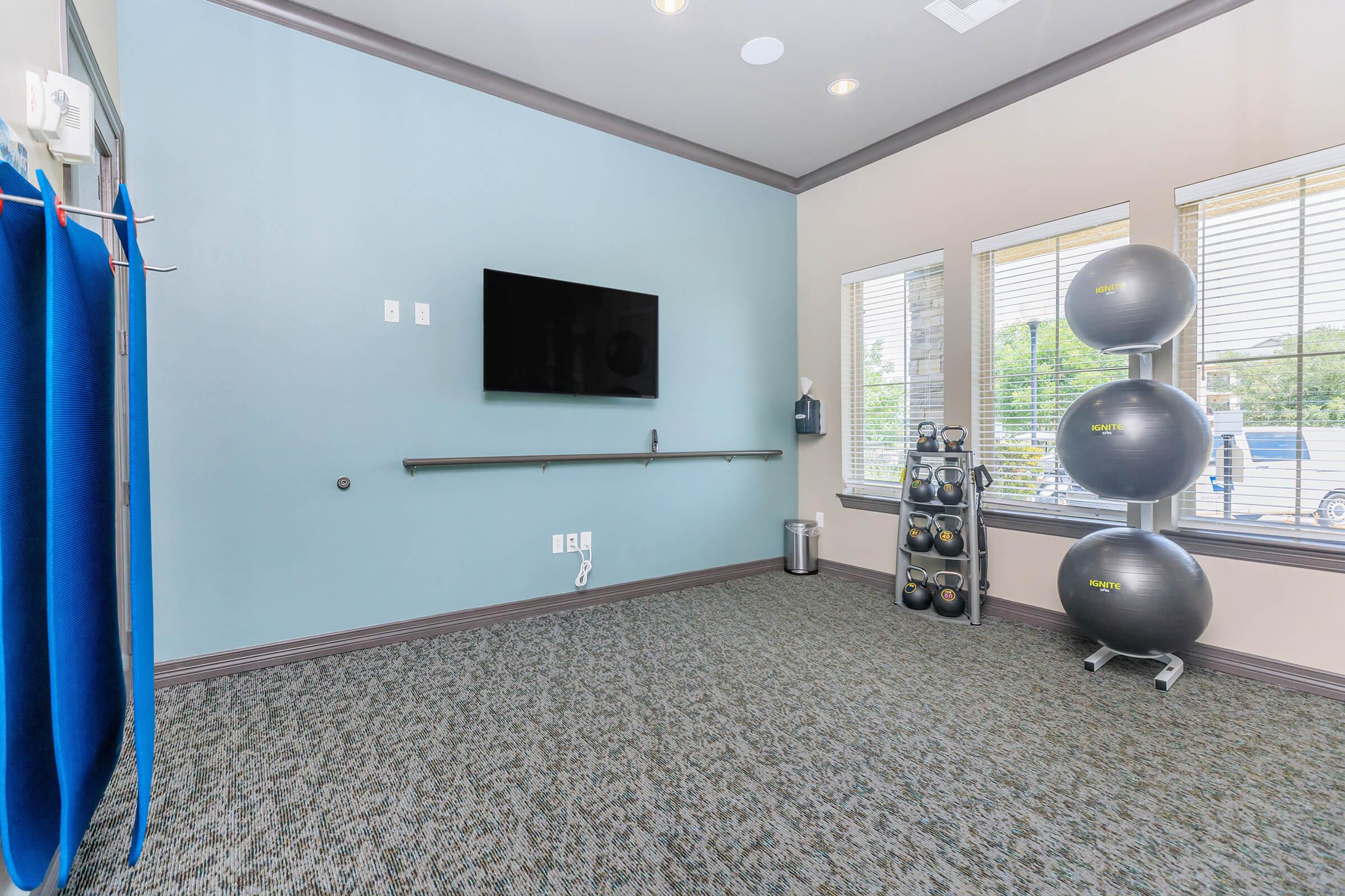 carpeted room in the community gym